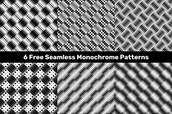 6 Free Monochrome Square Patterns
