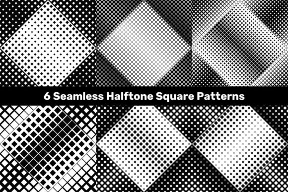 6 Halftone Seamless Square Patterns: A Versatile Design Resource for Creative Professionals