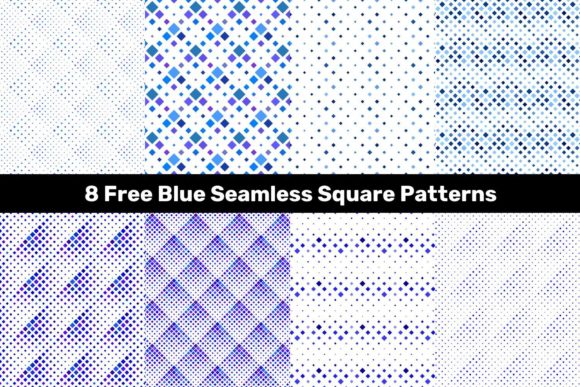8 Free Blue Seamless Square Patterns for Creative Designers