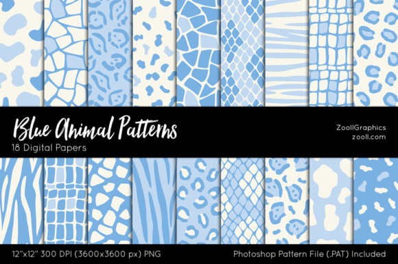 Blue Animal Digital Papers: A Creative Resource for Paper Crafts