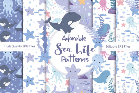 Cute Sea Life Creatures Seamless Pattern: A Versatile Asset for Modern Creatives
