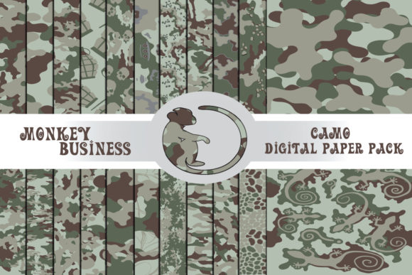Digital Paper Pack, Camo Illustrations: A Versatile Tool for Creative Workflows