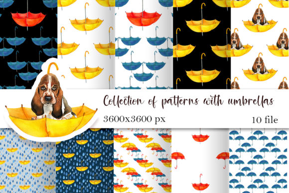 Digital Paper with Umbrellas Watercolor: A Versatile Tool for Autumn Decor and Creative Projects