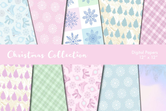 Pastel Christmas Scrapbook Paper