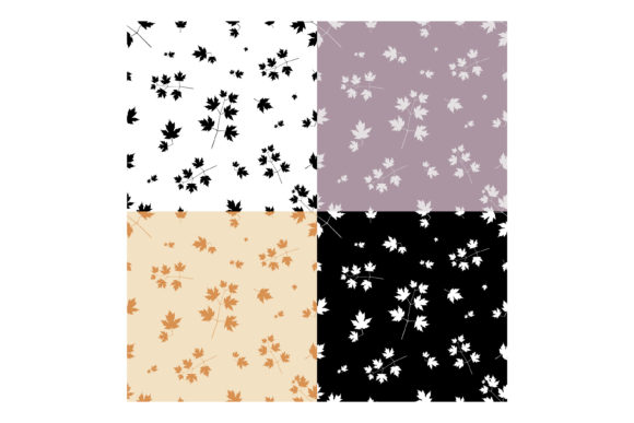 Patterns with Silhouettes of Maple Tree
