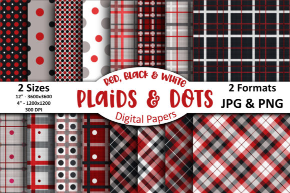 Red, White, Black Plaids Dots Papers: A Classic Flannel Feast for the Senses