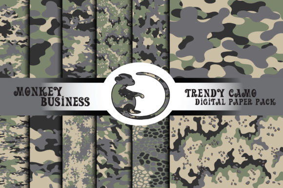Scrapbook Papers Camo: High-Quality Digital Designs