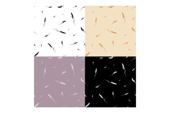 Seamless Patterns with Cereal Grass Leaves for Creative and Commercial Use